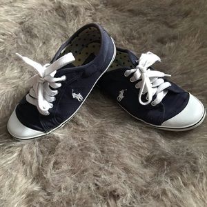 Ralph Lauren navy blue canvas sneakers